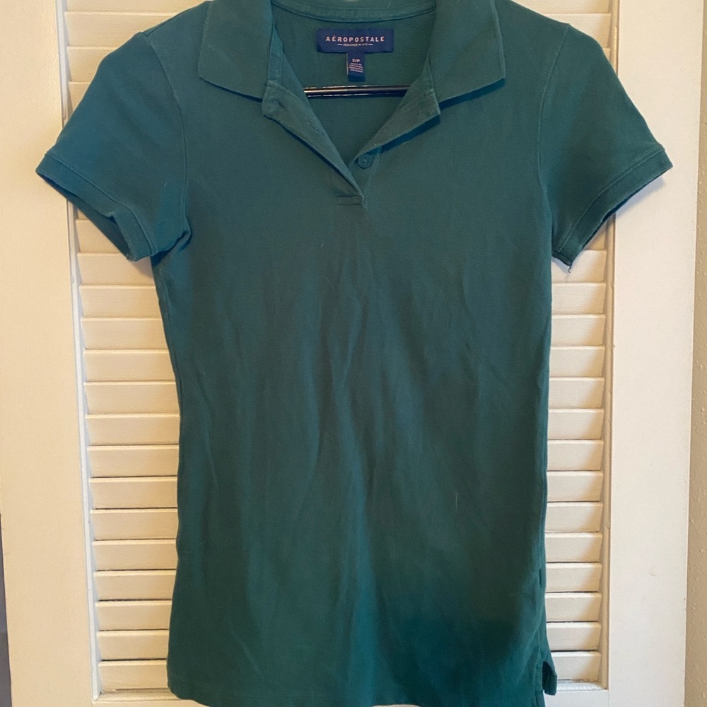 Aeropostale Women's Green Polo Shirt